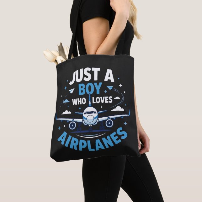 Tote Bag Juste un garçon qui aime les avions  (De près)