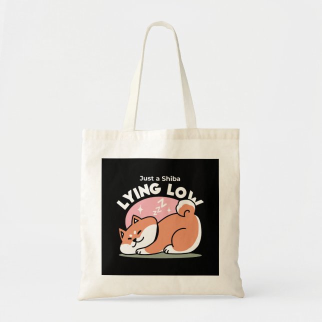 Tote Bag Juste un Shiba allongé bas : mignonne conception S (Devant)