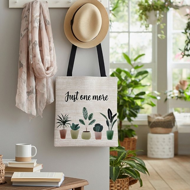 Tote Bag Juste une de plus, plante dame, look toile (Créateur téléchargé)