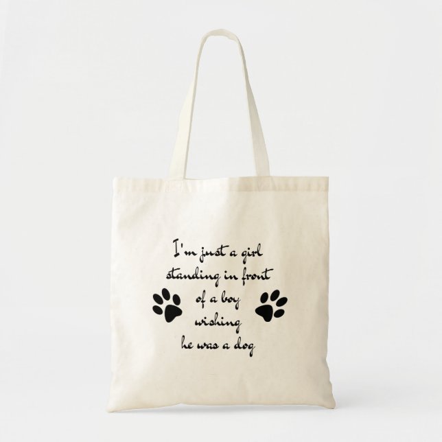 Tote Bag Juste une fille Amoureux des chiens Chien Maman mi (Devant)