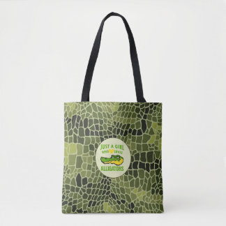Tote Bag Juste une fille qui aime Alligator Print