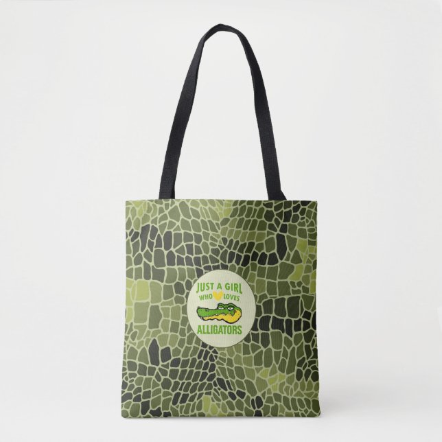 Tote Bag Juste une fille qui aime Alligator Print (Devant)