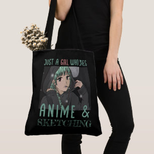 Tote Bag Juste une fille qui aime Anime Et Sketching