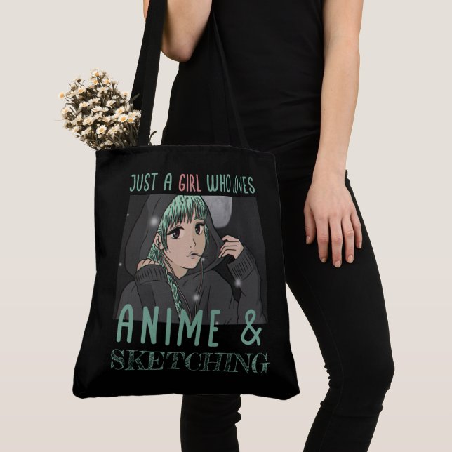 Tote Bag Juste une fille qui aime Anime Et Sketching (De près)