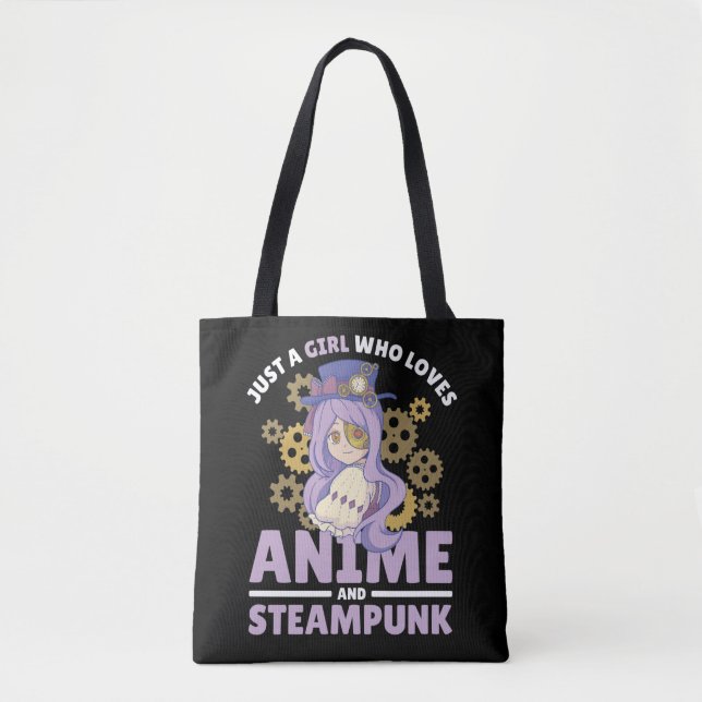 Tote Bag Juste Une Fille Qui Aime Anime Et Steampunk (Devant)