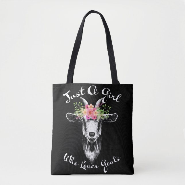 Tote Bag Juste une fille qui aime Chèvres Farmer femmes Chè (Devant)