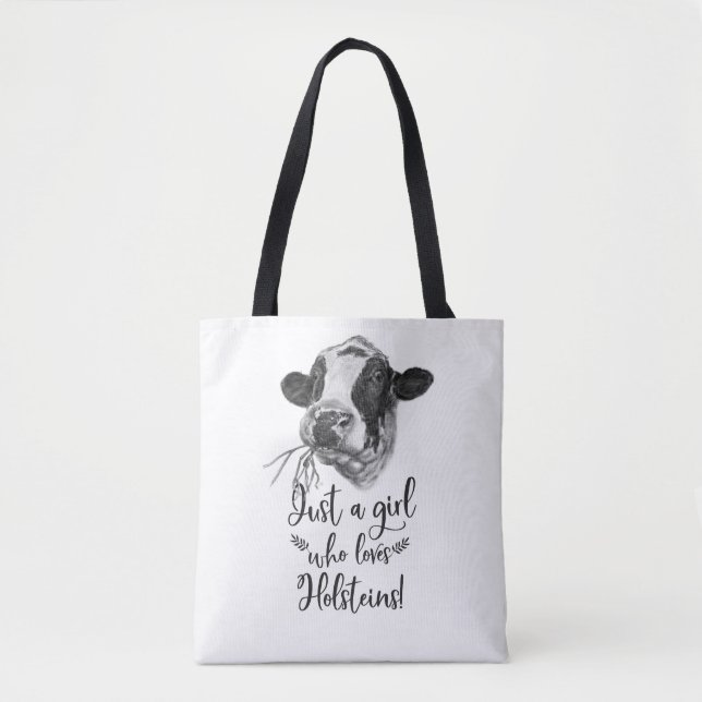 Tote Bag Juste une fille qui aime des vaches du Holstein (Devant)