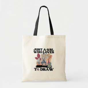 Tote Bag Juste une fille qui aime dessiner