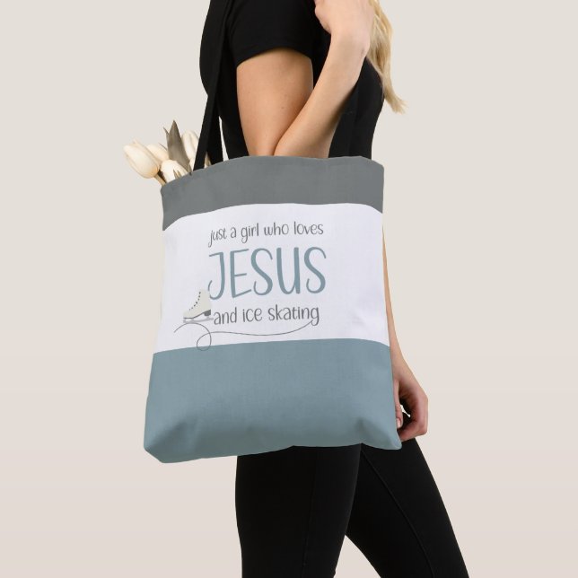 Tote Bag Juste une fille qui aime Jésus & Patinage sur glac (De près)