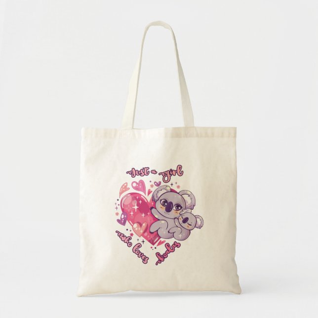 Tote Bag Juste une fille qui aime Koalas (Devant)