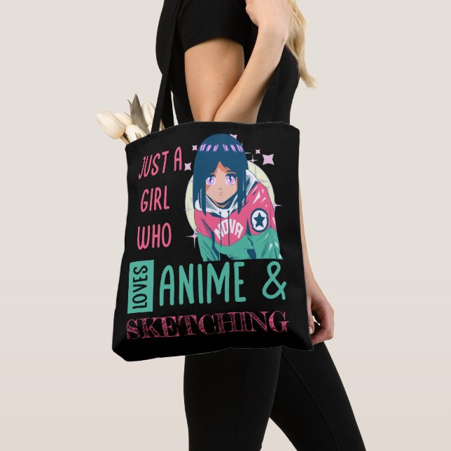 Tote Bag Juste une fille qui aime l'anime et le dessin (De près)