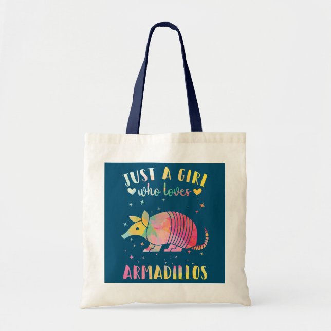 Tote Bag Juste une fille qui aime l'aquarelle Armadillos (Devant)