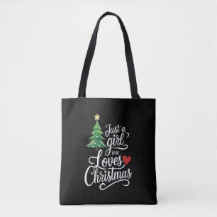 Tote Bag Juste Une Fille Qui Aime L'Arbre De Noël Cadeau Fa