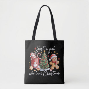Tote Bag Juste une fille qui aime le nœud coquette de Noël