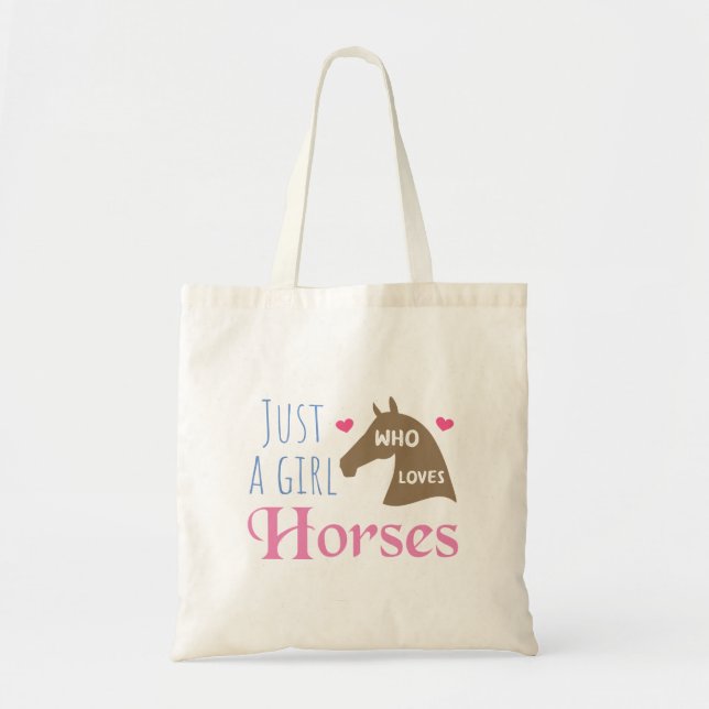Tote Bag Juste une fille qui aime les chevaux (Devant)