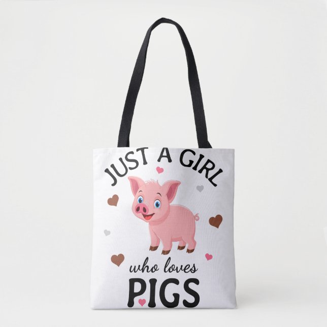Tote Bag Juste une fille qui aime les cochons Cadeau (Devant)