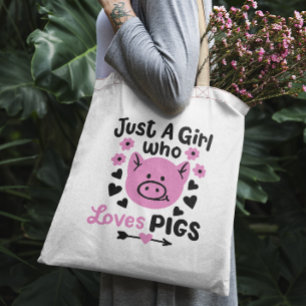 Tote Bag Juste une fille qui aime les cochons drôles de coc