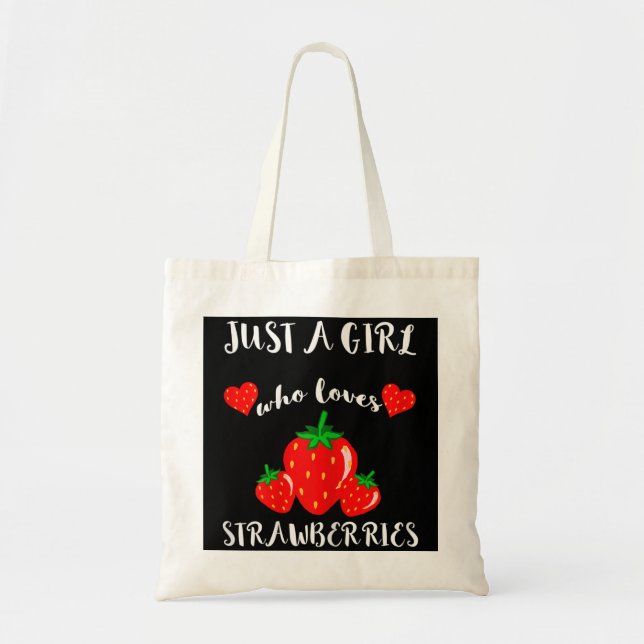 Tote Bag Juste une fille qui aime les fraises fraises Frui (Devant)
