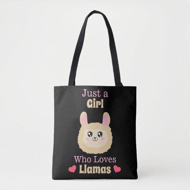 Tote Bag Juste une fille qui aime les lamas (Devant)