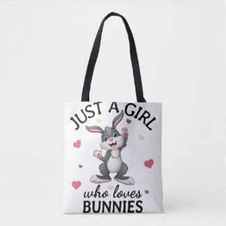 Tote Bag Juste une fille qui aime les lapins Cadeau