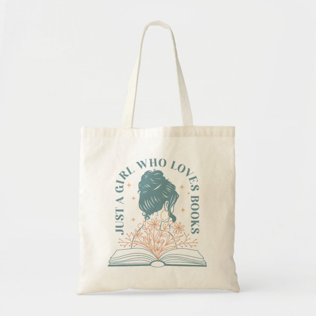 Tote Bag Juste une fille qui aime les livres (Devant)