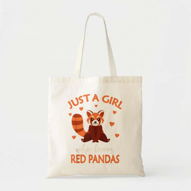 Tote Bag Juste Une Fille Qui Aime Les Pandas Rouges Panda F (Devant)