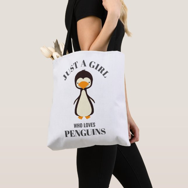 Tote Bag Juste une fille qui aime les pingouins (De près)
