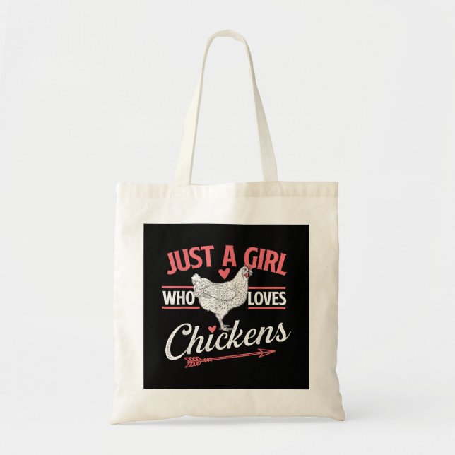 Tote Bag Juste Une Fille Qui Aime Les Poulets - Pou Louveur (Devant)