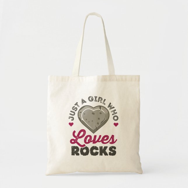 Tote Bag Juste une fille qui aime les rochers géologue (Devant)