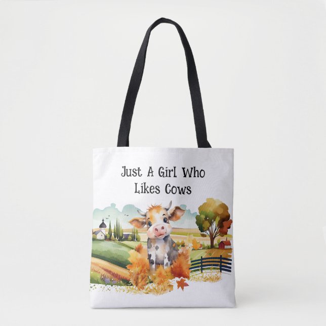 Tote Bag Juste Une Fille Qui Aime Les Vaches (Devant)