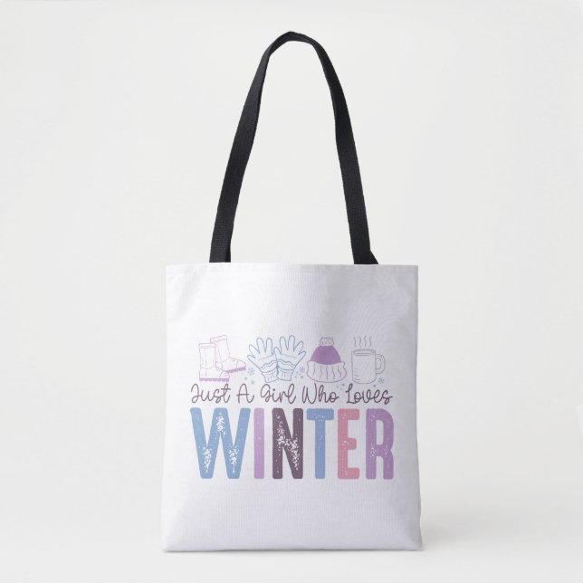 Tote Bag Juste une fille qui aime l'hiver mignonne design s (Devant)