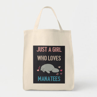 Tote Bag JUSTE UNE FILLE QUI AIME MANATEES T-shirt long tab