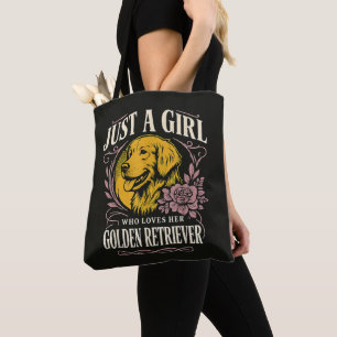 Tote Bag Juste une fille qui aime son retriever doré