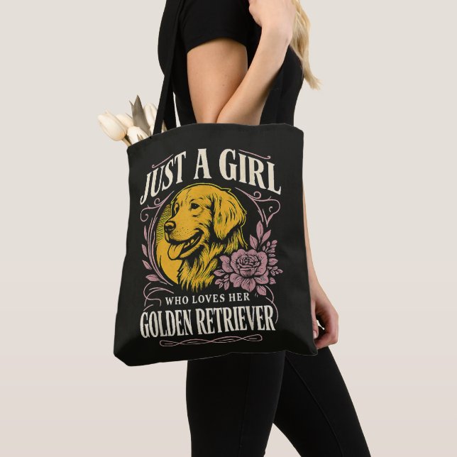 Tote Bag Juste une fille qui aime son retriever doré (De près)
