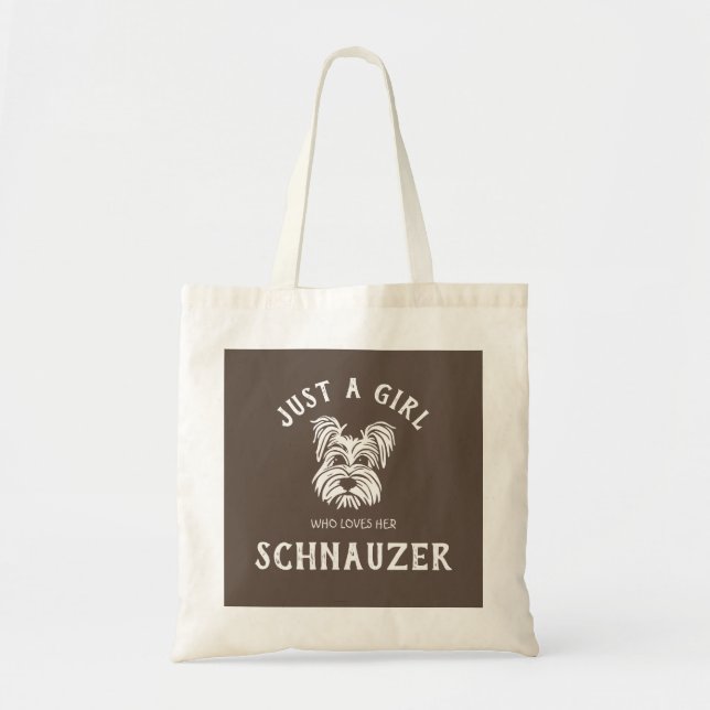 Tote Bag Juste une fille qui aime son Schnauzer (Devant)