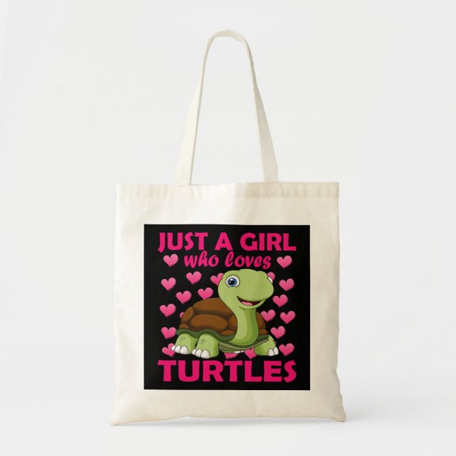 Tote Bag Juste une fille qui aime Tortues Eau Tortue Mer A (Devant)