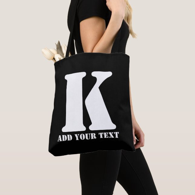 Tote Bag K Monogramme classique tendance mariage personnali (De près)