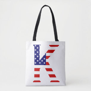 Tote Bag K Monogramme superposé sur le pavillon américain