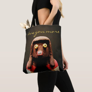 Tote Bag Kachina Doll Face Photo Love You Plus Script migno