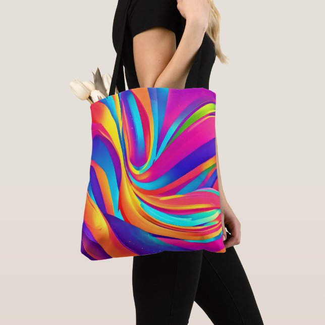 Tote Bag Kaleidoscope Abstrait Burst (De près)