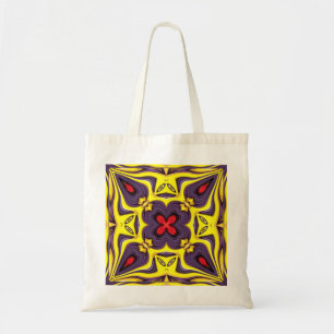 Tote Bag Kaléidoscope de cru de jaune de pourpre royal