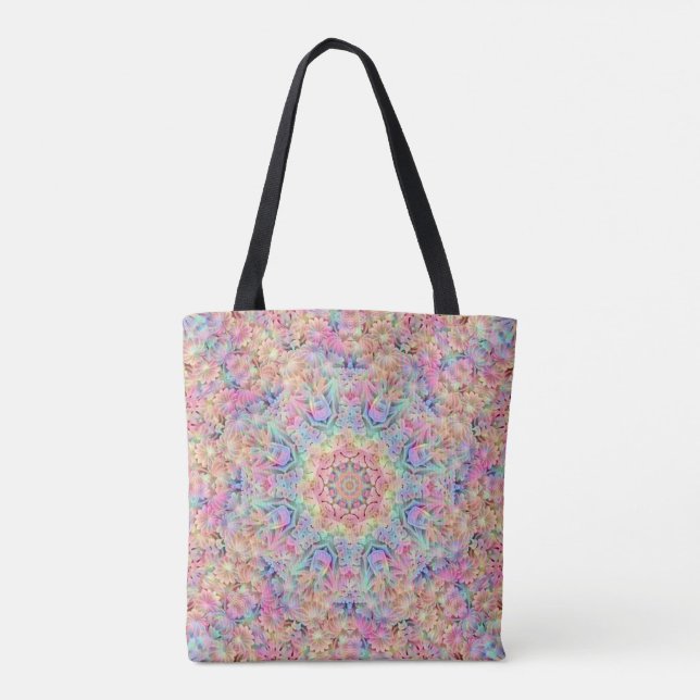 Tote Bag Kaléidoscope vintage hippie de fractale de (Dos)