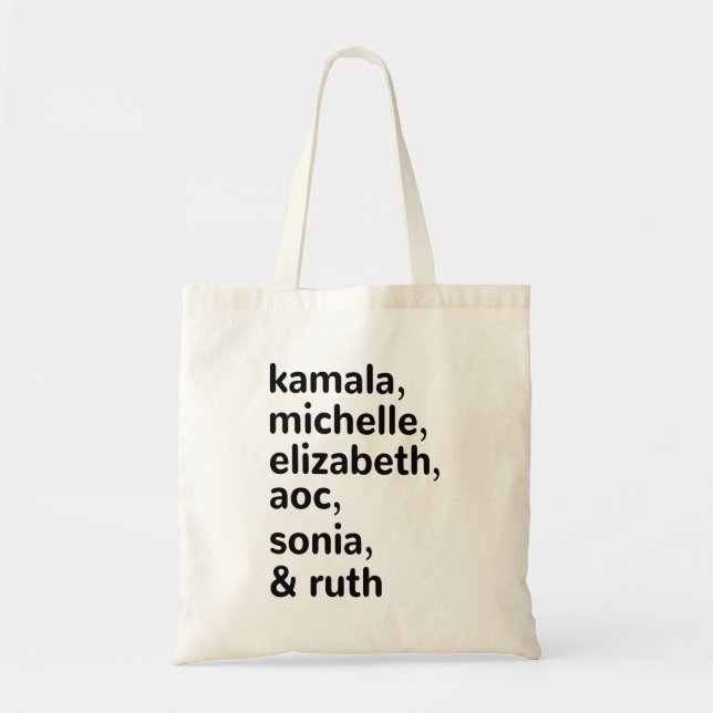 Tote Bag Kamala, AOC, RBG, Ruth Bader Michelle Obama (Devant)