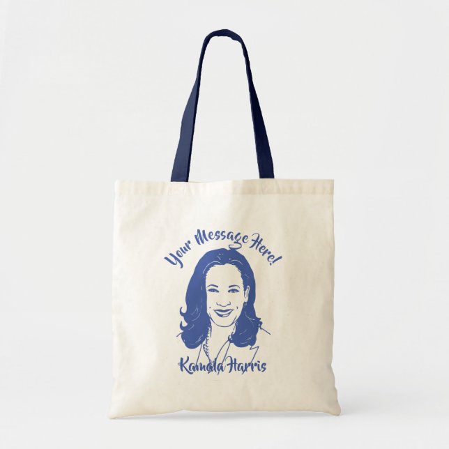 Tote Bag Kamala Harris Line Texte personnalisé (Devant)