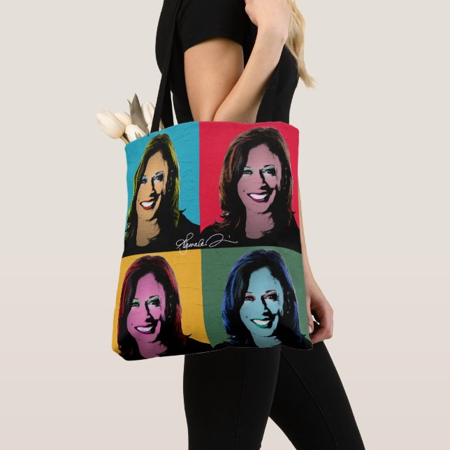Tote Bag Kamala Harris Pop Art Peinture (De près)