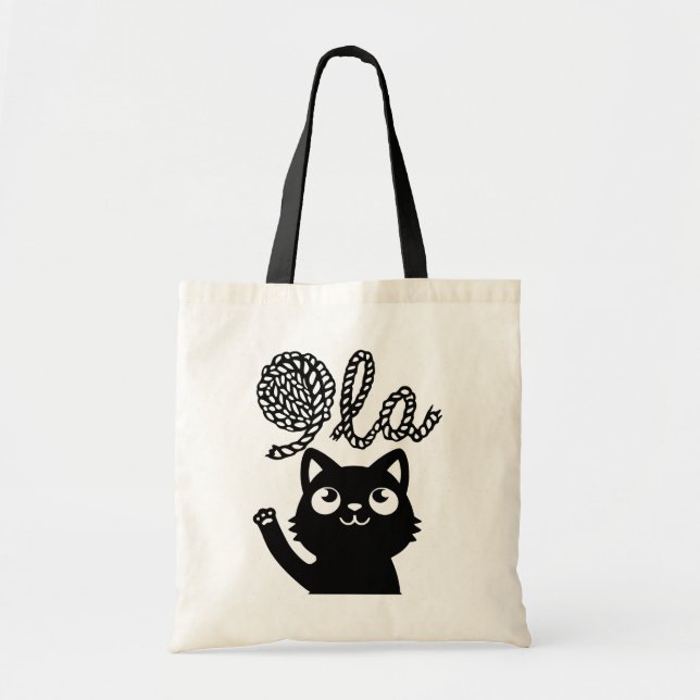 Tote Bag Kamala Harris Président 2024 Comma La Cat et Yarn (Devant)