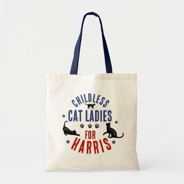 Tote Bag Kamala Harris Présidente 2024 Femmes chats sans en (Devant)