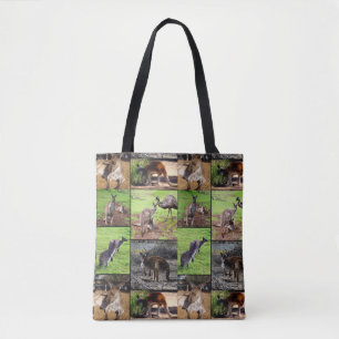 Tote Bag Kangaroo Photo Collage, Panier À Imprimer Complet.