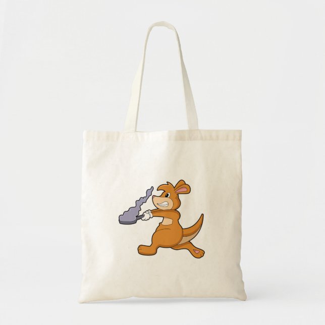 Tote Bag Kangourou en cuisinier avec poêle (Devant)