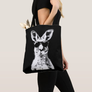 Tote Bag Kangourou portant des lunettes de soleil Animal dr